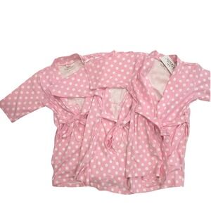 Baby Be Mine Pink Polka Dot Toddler Robes Lot of 3 Size 3T Cotton Blend Triplet